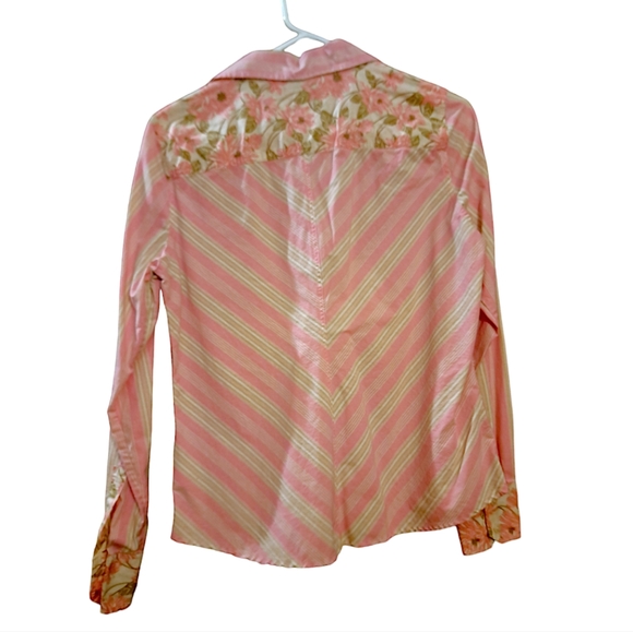 Tommy Hilfiger button down stretch dress shirt size small pink stripes - Picture 4 of 6